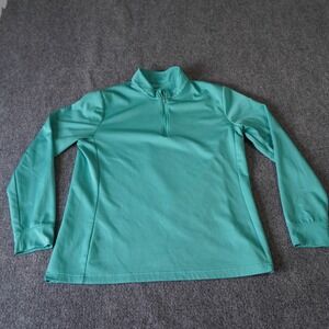 Nike Dri Fit Aqua Teal Long Sleeve Quarter Zip Athletic Pullover Top L